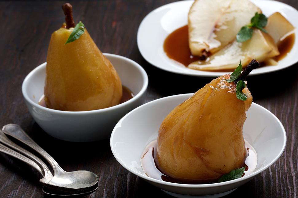 Earl Grey Tea and Brandy Poached Pears Recipe Viva