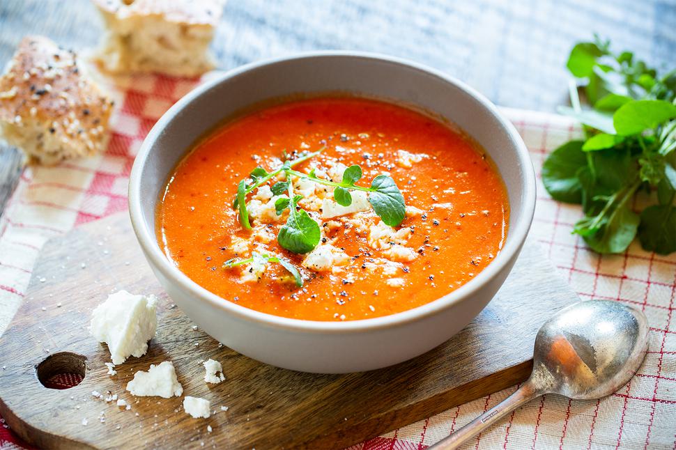Roast Capsicum Soup With Goat's Cheese - Viva