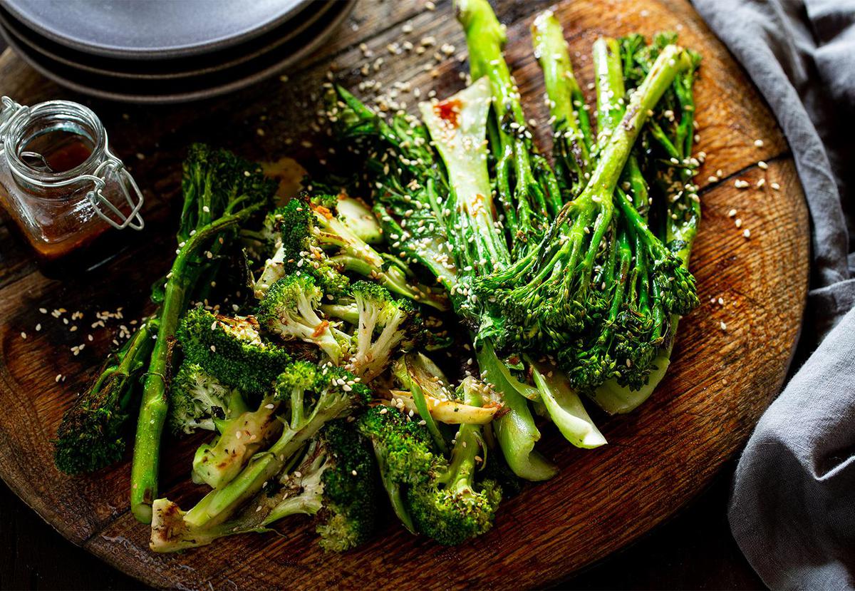 Chargrilled Greens With Sesame-Soy Dressing Recipe - Viva