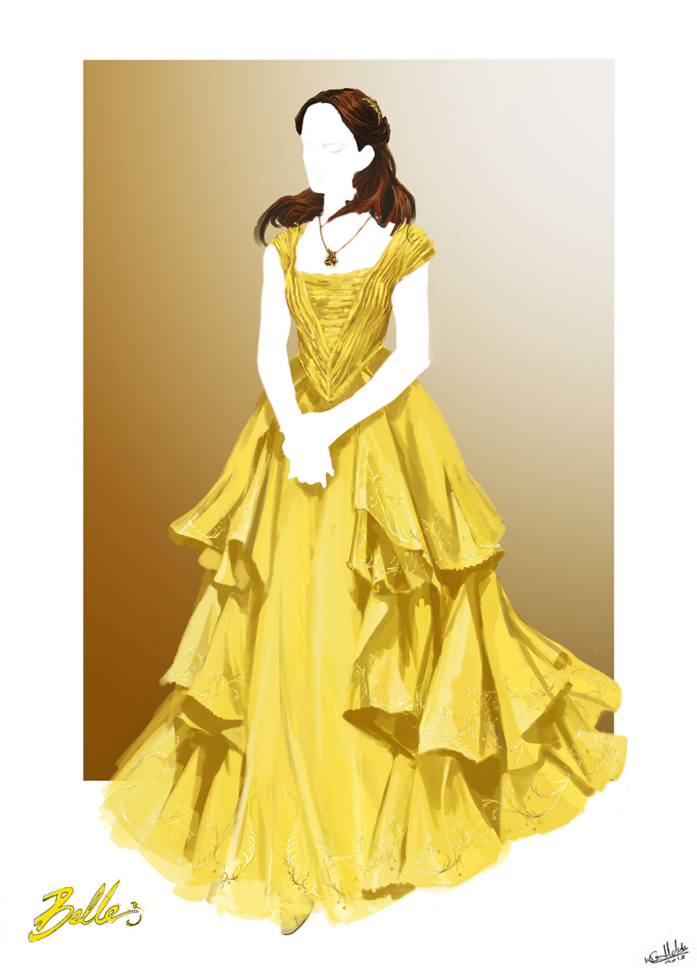 belle's white dress from beauty and the beast