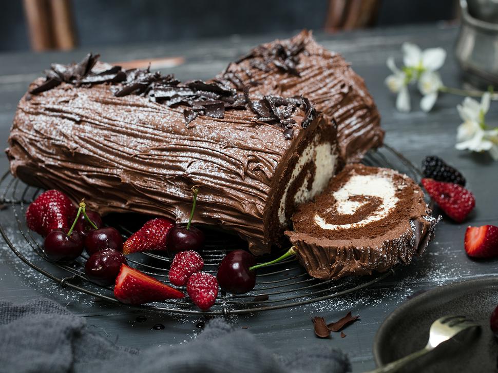 Chocolate Roulade with Pomegranate Molasses - Viva