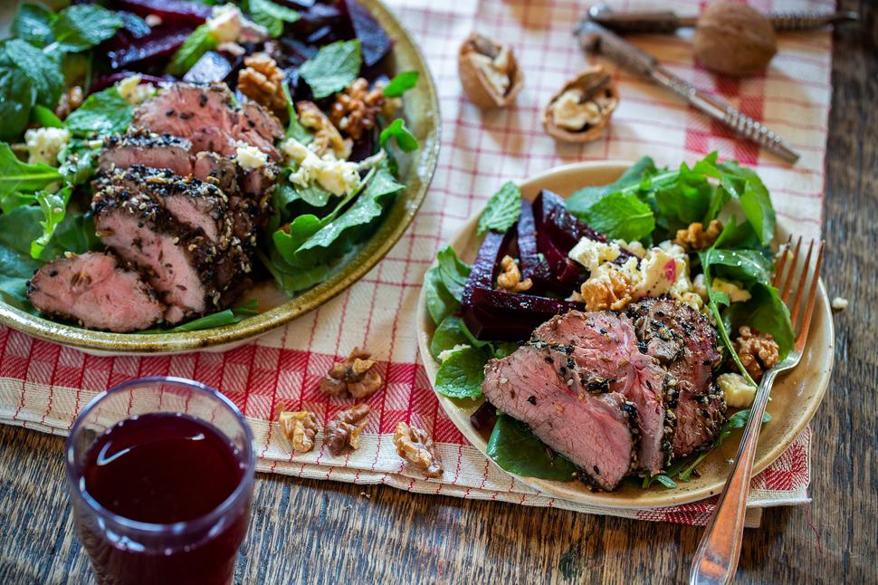 Dukkah Lamb Rump, Beetroot & Blue Cheese Salad - Viva