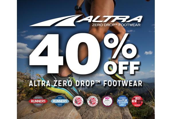 40% OFF All Altra Zero Drop Footwear - INSTORE