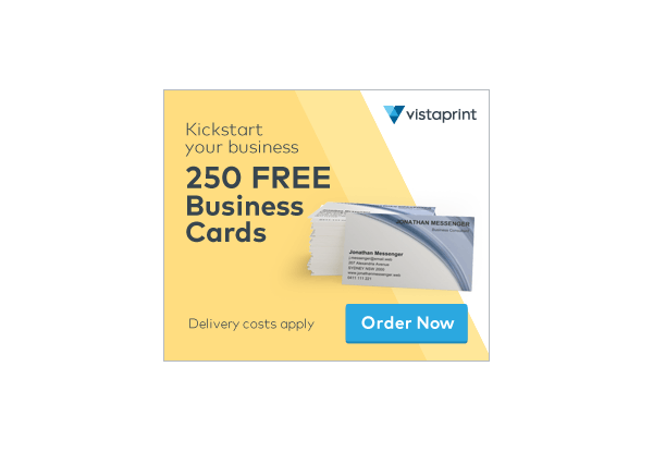 Get 250 FREE Business Cards with Vistaprint! Delivery costs apply