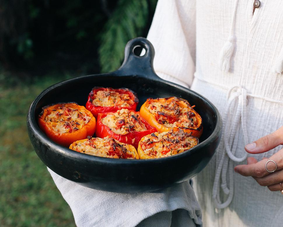 Cheesy Stuffed Peppers With Rice & Herbs - Viva