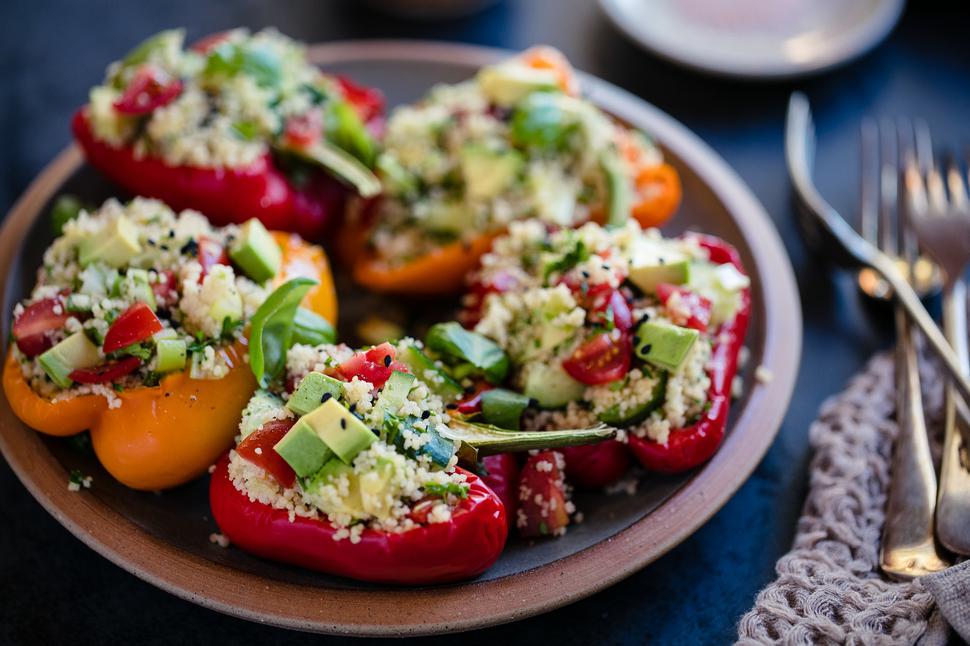 Vegetarian Stuffed Peppers With Couscous Viva